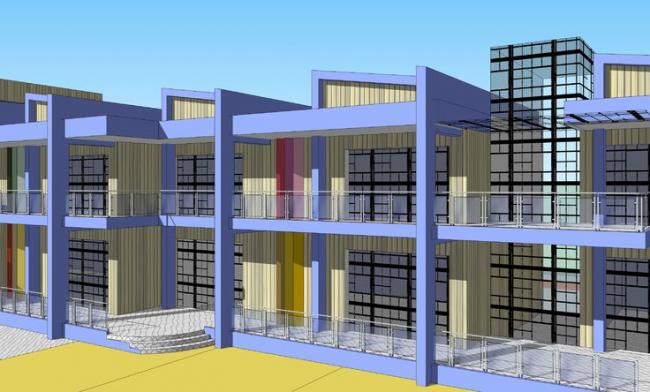 Sketchup学校模型|学校，教学楼，幼儿园，现代风格，教育建筑