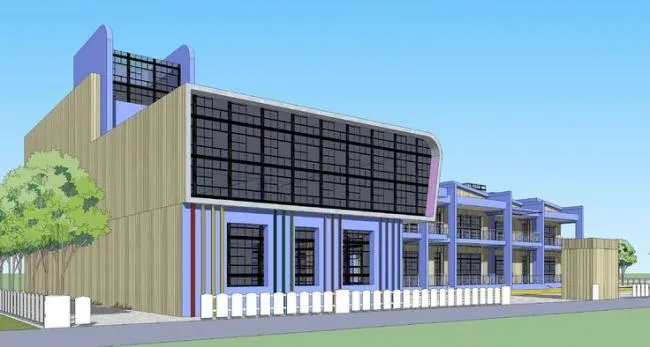Sketchup学校模型|学校，教学楼，幼儿园，现代风格，教育建筑