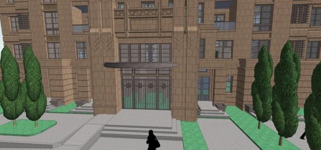 Sketchup住宅模型|多层住宅楼，居住建筑，新古典风格