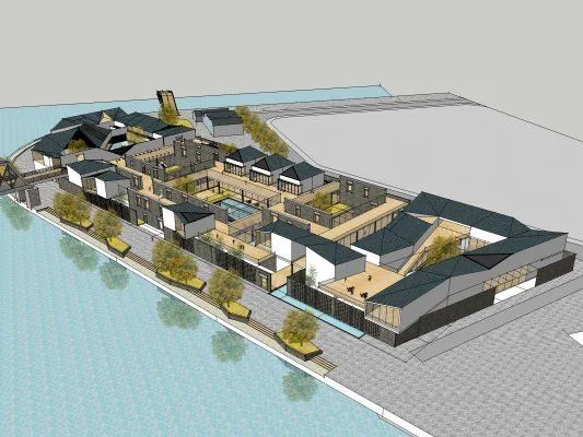 Sketchup文化模型|博物馆，新中式风格，文化建筑
