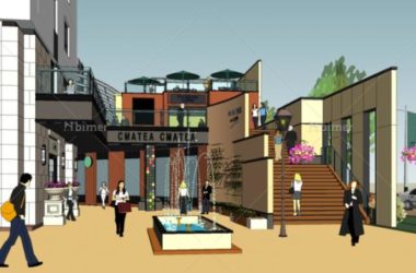 Sketchup住宅模型|住宅，商业街，底商，杭州复地项目，居住建筑-BIM建筑网