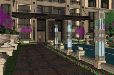 Sketchup住宅模型|高层,住宅，金地东御，新古典风格，居住建筑-BIM建筑网