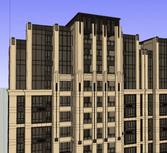 Sketchup住宅模型|高层,住宅，金地东御，新古典风格，居住建筑