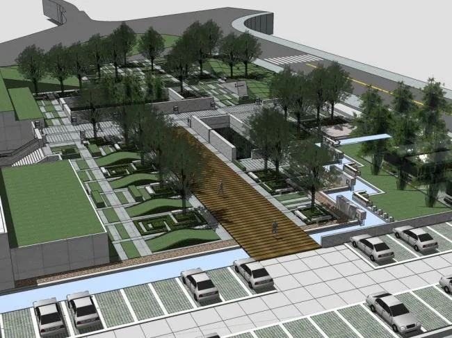 Sketchup文化模型|展览馆，新中式风格，文化建筑