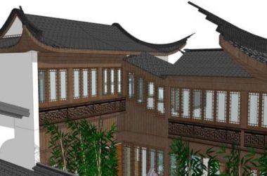 Sketchup古建筑模型|住宅设计，院落，中式风格，苏州园林，景观设计，水景，古建-BIM建筑网