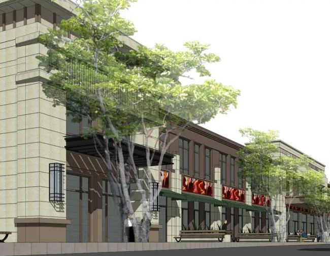 Sketchup住宅模型|高层住宅，商业街，底层商业，居住建筑，现代风格