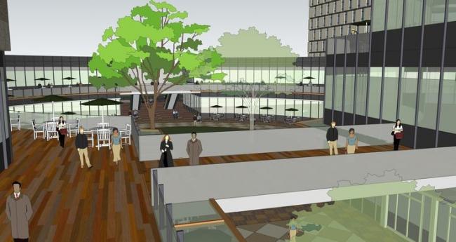 Sketchup综合体模型|高层商业综合体，办公写字楼，商业裙房，现代风格