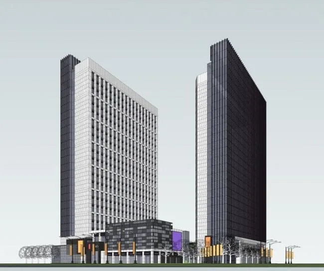 Sketchup综合体模型|高层商业综合体，酒店办公，广场，公建，现代风格