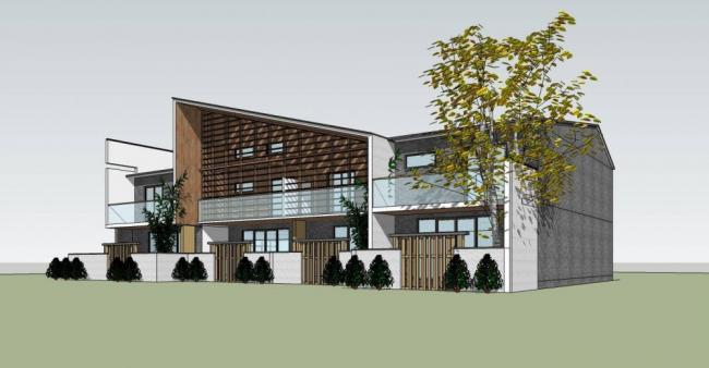 Sketchup住宅模型|多层住宅楼，居住建筑，新中式风格