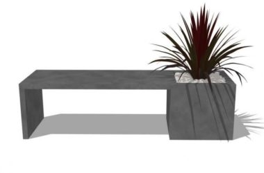 Sketchup素材模型|坐凳，户外座椅，公园椅-BIM建筑网