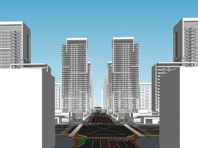 Sketchup综合体模型|超高层商业综合体，办公酒店，现代风格