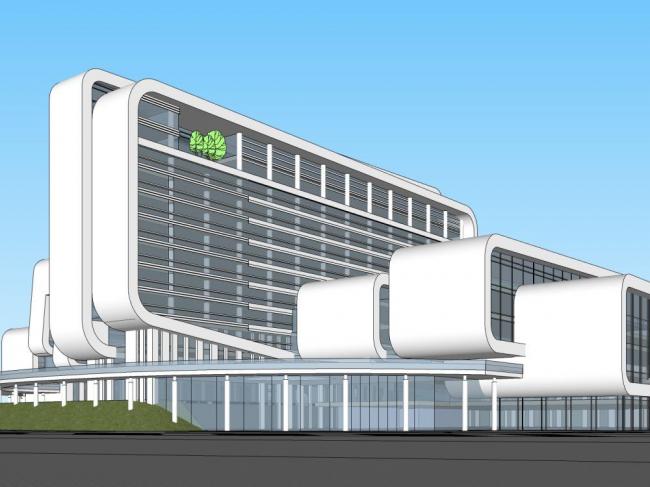 Sketchup医院模型|高层医院，医疗建筑，现代风格