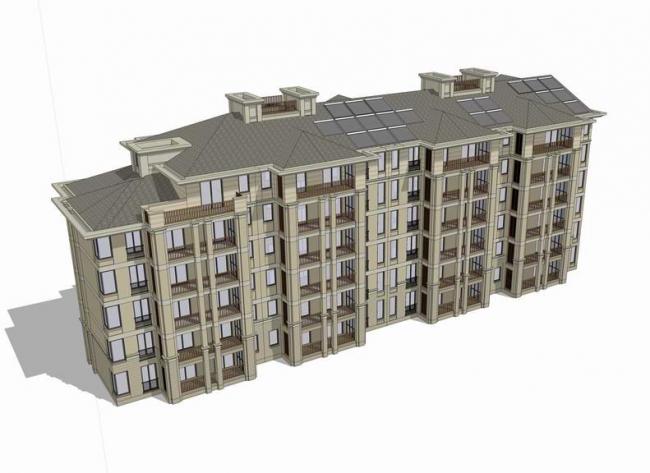 Sketchup住宅模型|中高层住宅，草原风，居住建筑