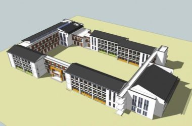 Sketchup学校模型|多层学校，教学楼，教育建筑，新中式风格-BIM建筑网