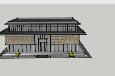 Sketchup商业模型|多层会所，新中式风格，商业建筑-BIM建筑网