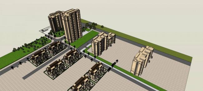 Sketchup住宅模型|高层住宅小区，新古典风格，居住建筑，多层花园洋房，公寓