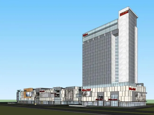 Sketchup综合体模型|商业综合体，多层高层混合，现代风格