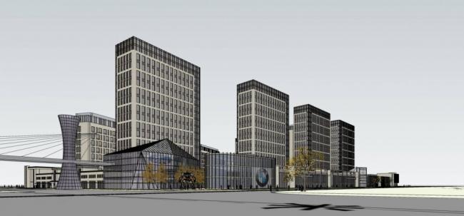 Sketchup办公模型|高层办公楼，酒店，商场，商业裙房，现代风格