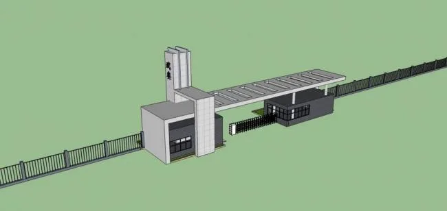 Sketchup素材模型|工厂入口，传达室，现代风格