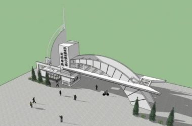 Sketchup素材模型|北京航空学院大门，景观，入口，单层，现代风格，门卫室-BIM建筑网