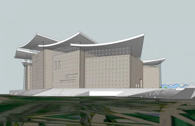 Sketchup文化模型|多层博物馆，文化建筑，现代风格