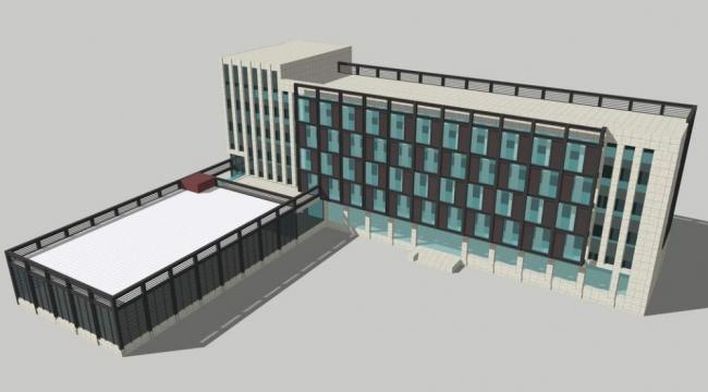 Sketchup办公模型|多层办公楼，厂区办公楼，现代风格
