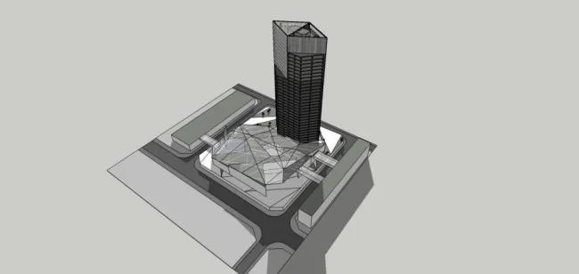 Sketchup办公模型|高层办公楼，酒店，现代风格