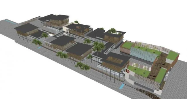 Sketchup商业模型|多层商业街，新中式风格