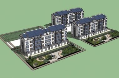 Sketchup住宅模型|多层花园洋房，居住建筑，新中式风格-BIM建筑网