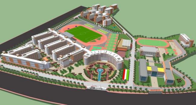 Sketchup学校模型|多层中小学，学校，校园，入口大门，教育建筑，现代风格