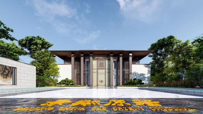 Sketchup商业模型|售楼处，新中式风格，商业建筑