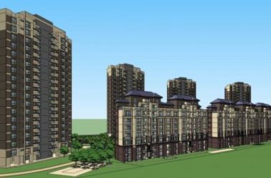 Sketchup住宅模型|高层住宅小区，入口景观，亭子，居住建筑，现代风格-BIM建筑网