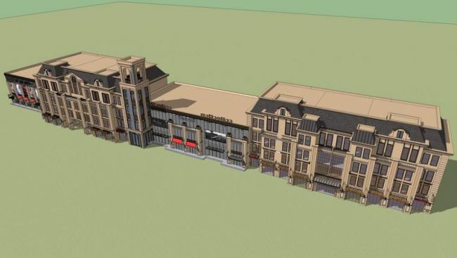 Sketchup商业模型|多层沿街商业，古典风格，法式