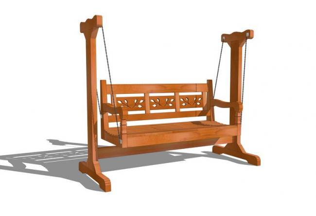 Sketchup素材模型|秋千椅子，景观，素材组件