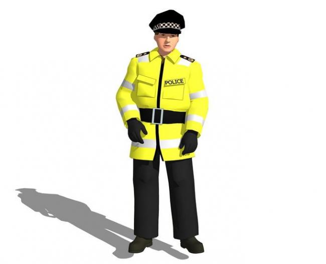 Sketchup素材模型|3D人物，警察