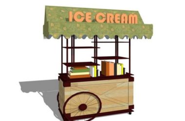 Sketchup小品模型|贩卖亭，售卖亭，小卖部，餐车，现代风格-BIM建筑网