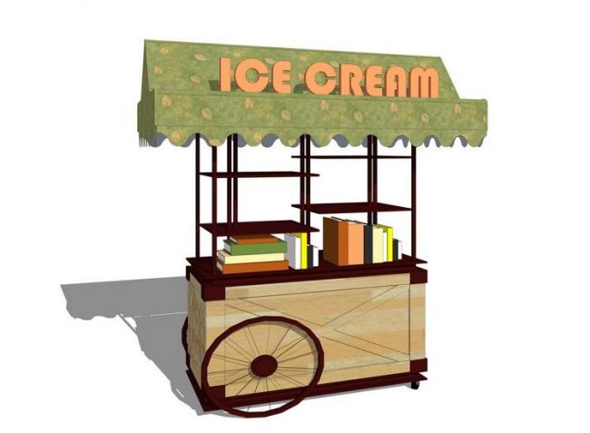 Sketchup小品模型|贩卖亭，售卖亭，小卖部，餐车，现代风格