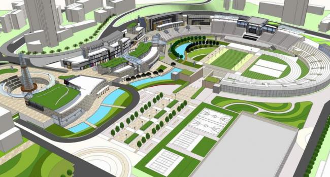 Sketchup商业模型|商业广场，商业街，运动公园，现代风格