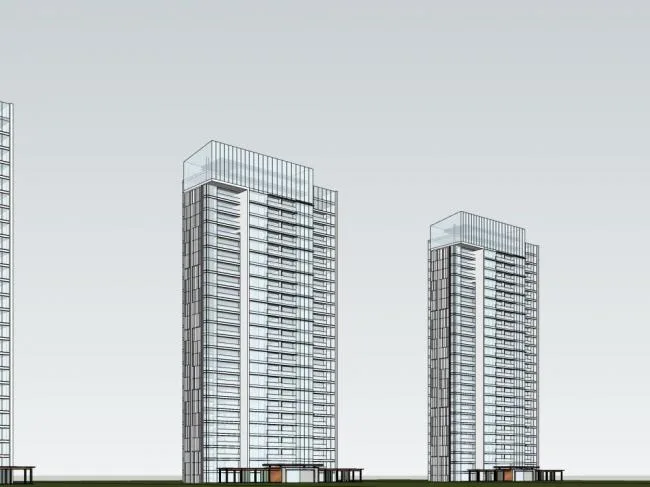 Sketchup住宅模型|高层住宅，现代风格，居住建筑