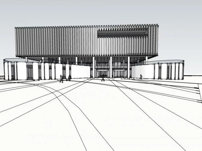 Sketchup文化模型|展览馆，文化建筑，现代风格