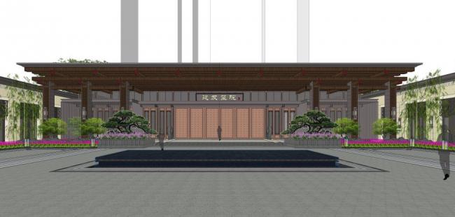 Sketchup住宅模型|合院，中式风格，商业，古建筑，娱乐，休闲设施