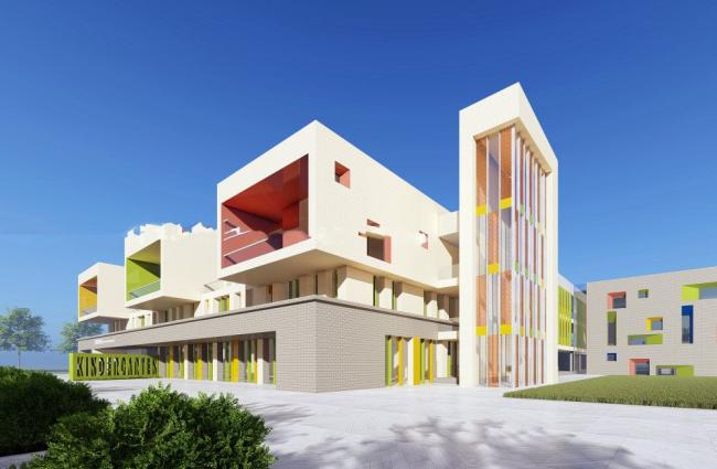 Sketchup学校模型|多层幼儿园，现代风格，教育建筑