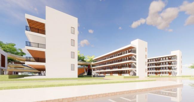 Sketchup学校模型|多层学校，小学，教育建筑，现代风格