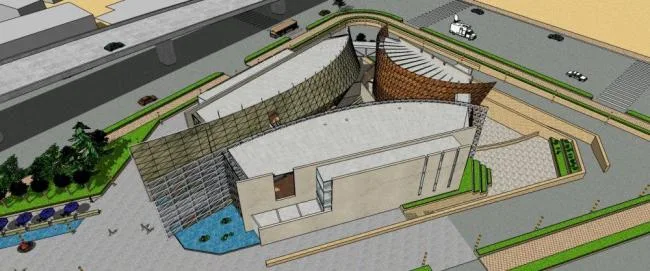 Sketchup文化模型|多层博物馆，文化建筑，现代风格