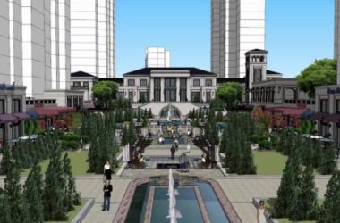 Sketchup商业模型|多层售楼处，现代风格，商业建筑-BIM建筑网