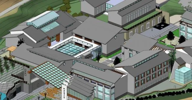 Sketchup文化模型|多层美术馆，文化建筑，现代风格