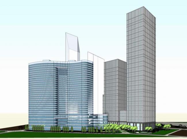 Sketchup办公模型|高层办公楼，现代风格