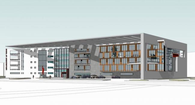 Sketchup文化模型|多层大学图书馆，现代风格，文化建筑