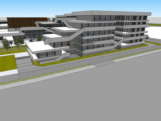 Sketchup学校模型|多层学校，校园，教学楼，教育建筑，现代风格