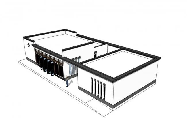 Sketchup办公模型|管理用房，新中式风格